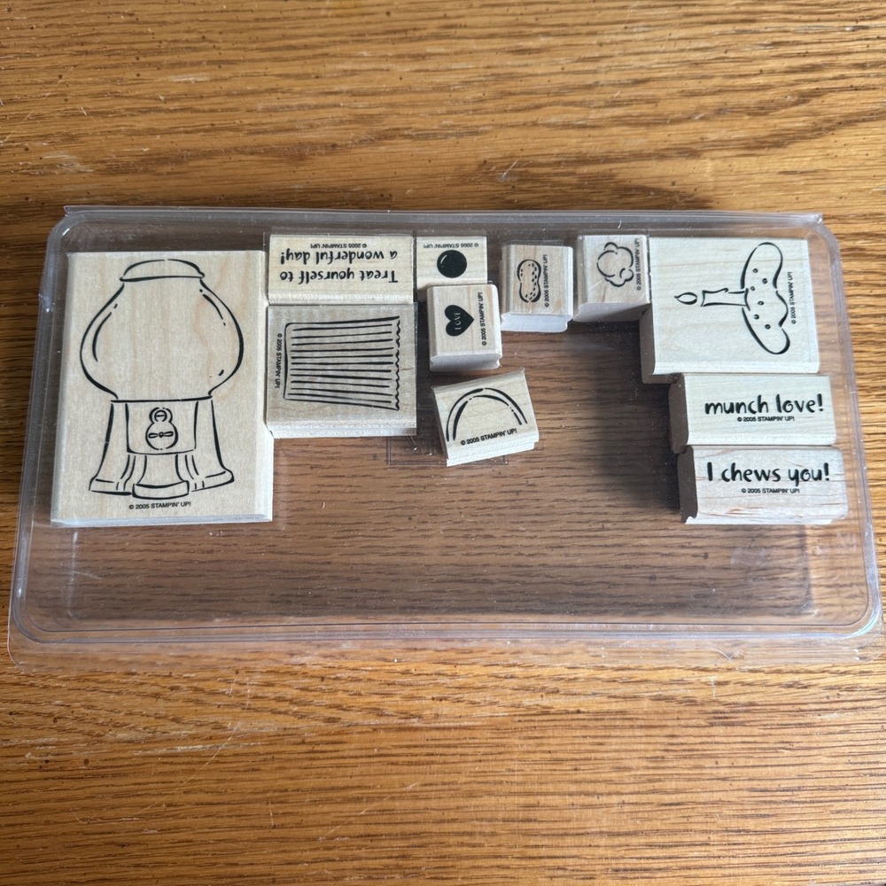 Stampin Up Treat Yourself Wood Mount Rubber Stamp Gumball Machine 2005
